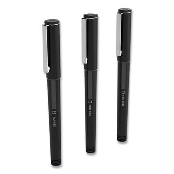 TRU RED™ Roller Ball Pen, Stick, Fine 0.5 Mm, Black Ink, Black Barrel, 3-pack freeshipping - TVN Wholesale
